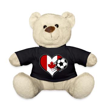 Kanada Flagge Fußball mit Herz - Teddy - Schwarz - Vorne