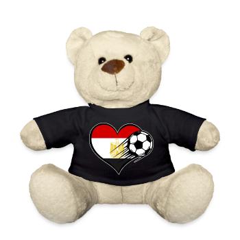 Egypt Flag Football with Heart - Teddy Bear - black - Front