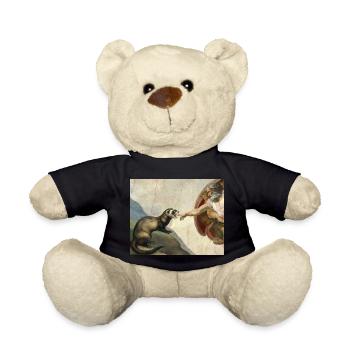 Ferret Beats God's Hand Ferret Meme - Teddy Bear - black - Front
