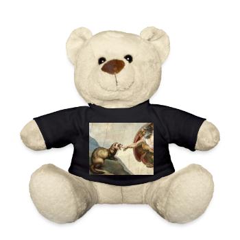 Ferret Beats God's Hand Ferret Meme - Teddy Bear - black - Front