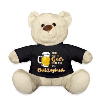 Bau Ingenieur Baustelle Bauarbeiter - Teddy - Schwarz - Vorne