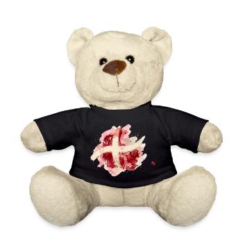 Denmark flag as watercolor - Teddy Bear - black - Front
