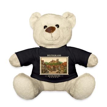 Deutschland Quedlinburg Vintage Reisemarke - Teddy - Schwarz - Vorne