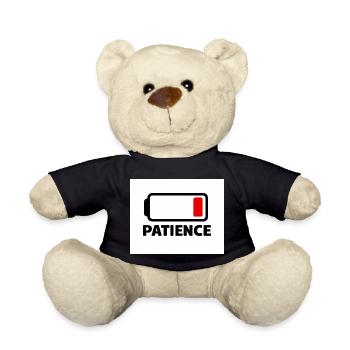 PATIENCE Battery Icon with Font - Teddy Bear - black - Front