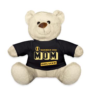 Mom Mama Number One Deluxe Bester Familie Mama - Teddy - Schwarz - Vorne