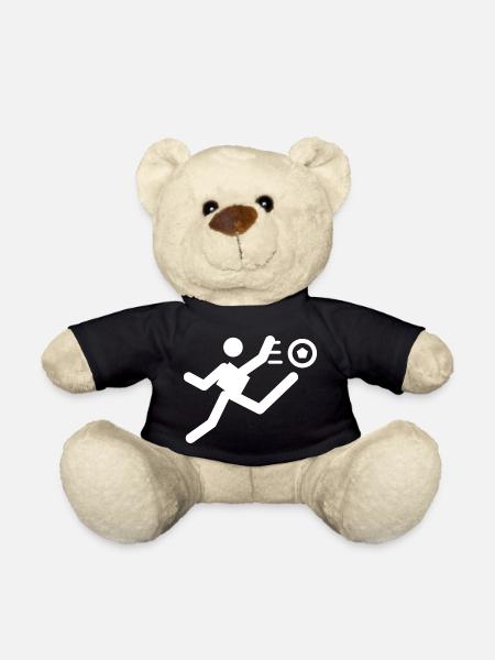 Dynamische Fußballsilhouette - Teddy - Schwarz