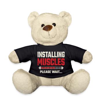 Fitnesstraining Muskelaufbau Fitnessstudio Humor-Geschenk - Teddy - Schwarz - Vorne