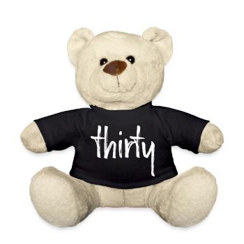 30 thirty 30. birthday gift number 30 number - Teddy Bear - black - Front