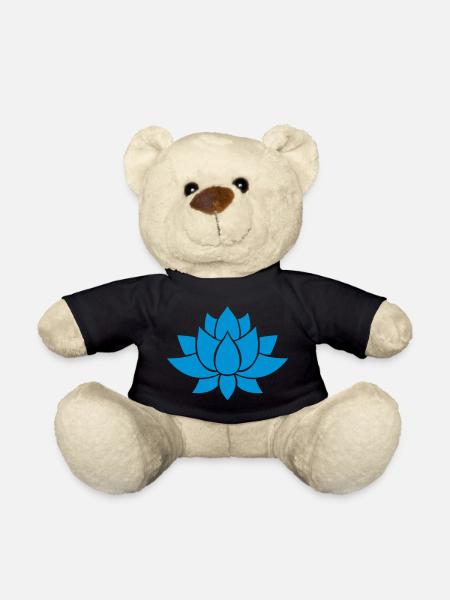 Blue Lotus Ornament - Teddy Bear - black