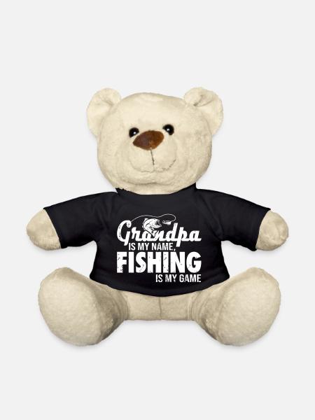 Grandpa is my name Fishing is my game - Teddy - Schwarz