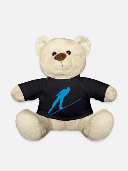 saut ski combine nordique silhouette 1 - Nounours - noir