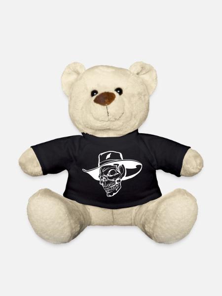 cowboy skull - Teddy Bear - black