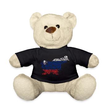 Slovenia Flag Fingerprint Outline - Teddy Bear - black - Front