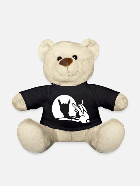 Kaninchen Schatten Hand ROCK Musik HARD ROCK Fan - Teddy - Schwarz