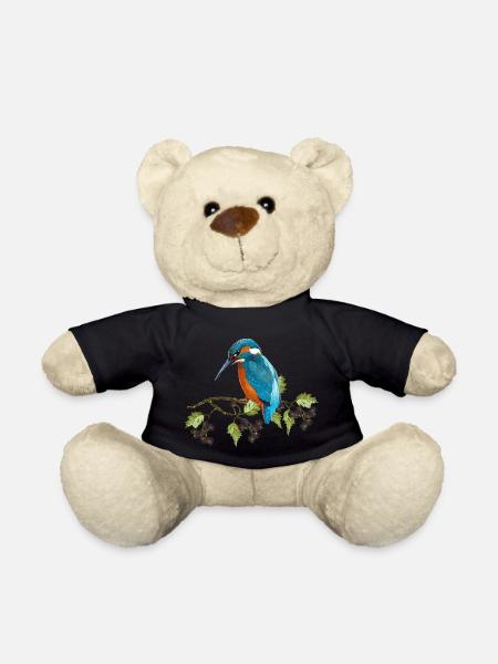 Kingfisher bird - Teddy Bear - black