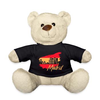 Madrid Spain flag skyline - Teddy Bear - black - Front