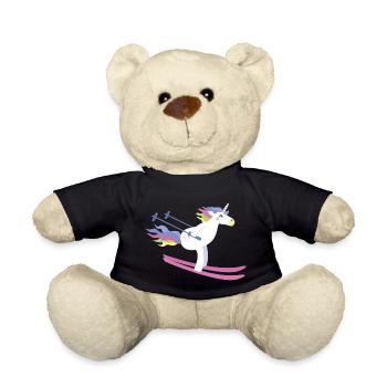 Licorne sur ski - Nounours - noir - Devant