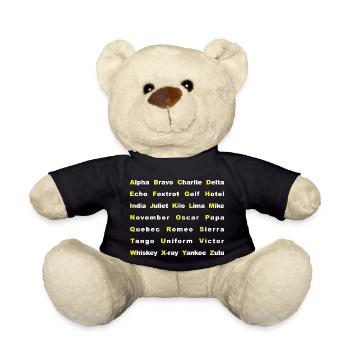 DAS LUFTFAHRTALPHABET - NATO-Alphabet - Teddy - Schwarz - Vorne