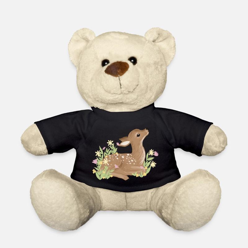 Rehkitz im Frühling - Teddy - Schwarz