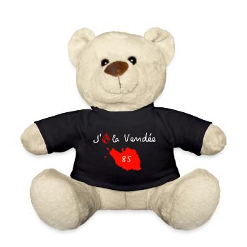 j'aime la vendee carte 85 - Nounours - noir - Devant