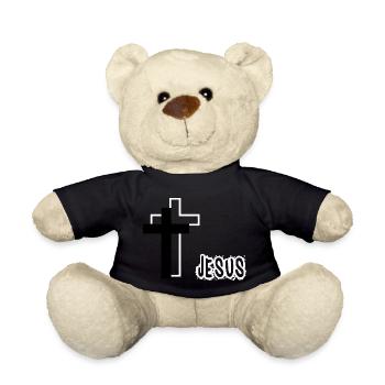 Jesus mit Kreuzen - Teddy - Schwarz - Vorne