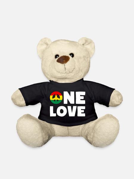 ONE LOVE Peace Jamaica Reggae Rastafari - Teddy - Schwarz