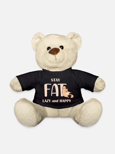 Reste paresseux, heureux amoureux des chats qui dit - Nounours - noir