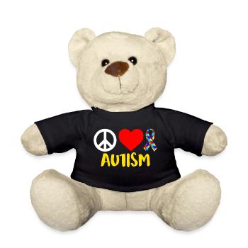 Love Autism - Autism Awarenessautistic prideactual - Teddy Bear - black - Front