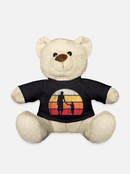 Sunset Silhouette: Vater und Kind - Teddy - Schwarz