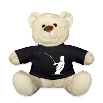 fishing fishing angler fisherman icon icon logo - Teddy Bear - black - Front
