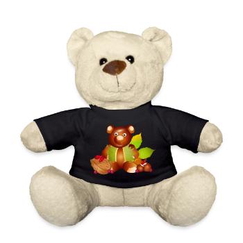 magical teddy bear made of chestnuts with nuts - Teddy Bear - black - Front