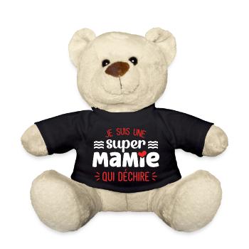 Super Mamie Qui Déchire Grand Mère - Nounours - noir - Devant