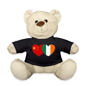China Irland Flagge Herz - Teddy - Schwarz - Vorne