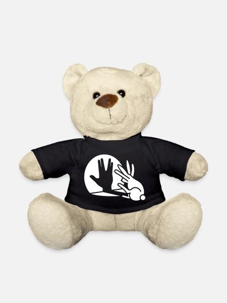 Rabbit Shadow Hand Volcanic Greeting trekkie - Teddy Bear - black