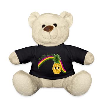 Süße Ananas mit Regenbogen & Text Stay fruity - Teddy - Schwarz - Vorne