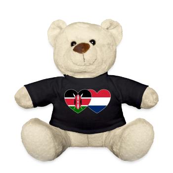 Kenya Holland Flag Heart - Teddy Bear - black - Front