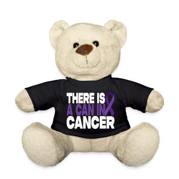 There Is A Can In Cancer - Stomach Cancer Motivation - Teddy Bear - black - Front