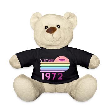Anniversaire 50 ans vintage 1972 femme rose violet - Nounours - noir - Devant