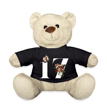 17th Anniversary Flowers (Gift of 17 years) - Teddy Bear - black - Front