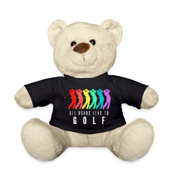 All Roads Lead to Golf - Teddy Bear - black - Front