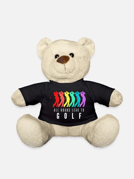 All Roads Lead to Golf - Teddy Bear - black
