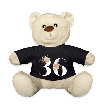 36th anniversary in bloom (Gift of 36 years) - Teddy Bear - black - Front