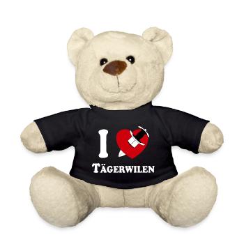 I Love Tägerwilen (white with dagger through heart) - Teddy Bear - black - Front