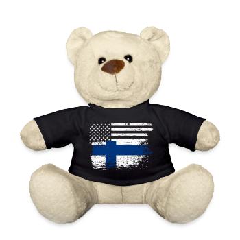 American finland flag - Teddy Bear - black - Front