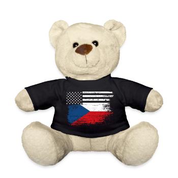 Flagge Fusion US Tschechisch - Teddy - Schwarz - Vorne