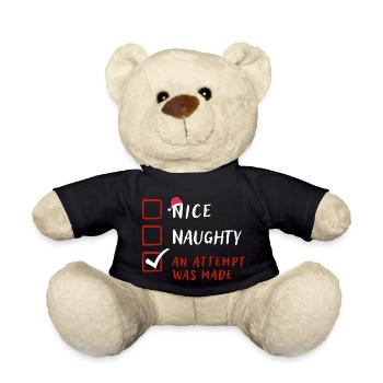 Naughty Nice Attempt a été fait, cadeau de Noël drôle - Nounours - noir - Devant