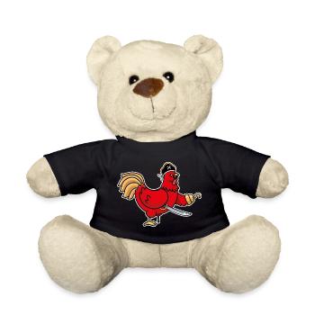 Humor Henne Lustiges Tier Piraten Hahn Huhn Henne - Teddy - Schwarz - Vorne