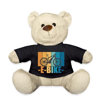 E-Bike Bike Vintage E Bike Battery Gift - Teddy Bear - black - Front