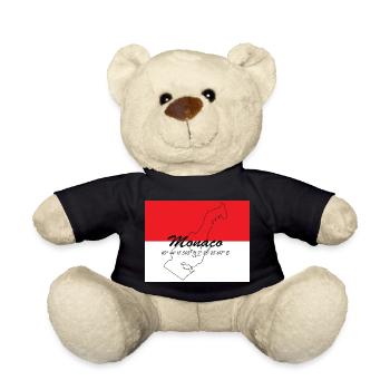 Monaco - Stadtstaat mit GPS & Flagge - Teddy - Schwarz - Vorne