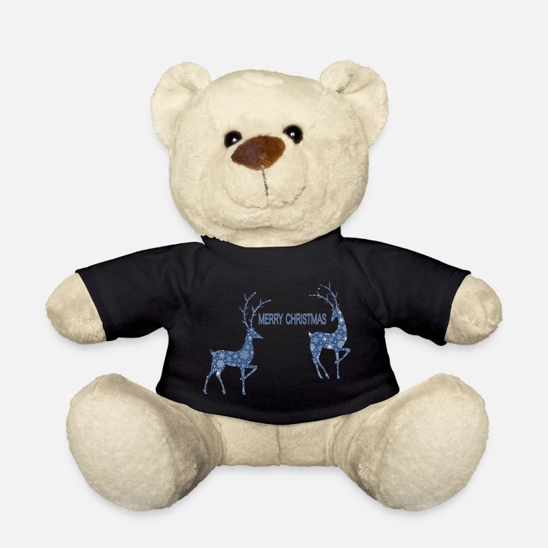 Blue reindeer couple for Christmas - Teddy Bear - black